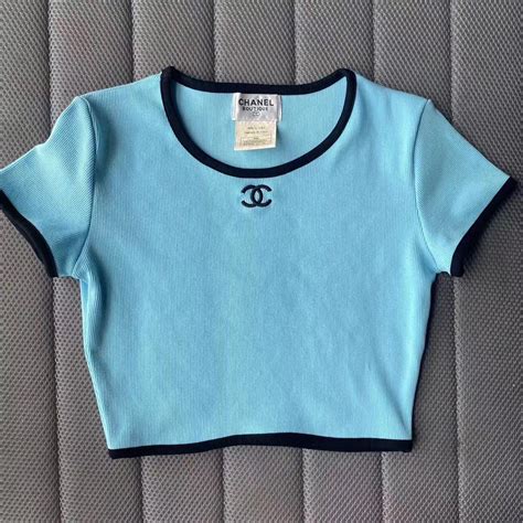 chanel crop top replica|authentic Chanel shirt.